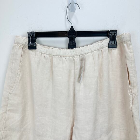 J.Crew 3" Stratus Short Linen Natural Beige Relaxed Pull On Casual Medium NWT - Picture 8 of 10